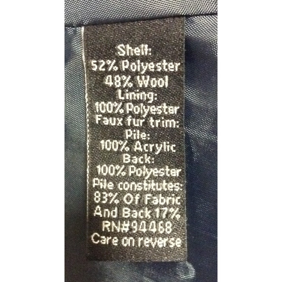 Vtg Penny Lane Coat 2X Blue Wool Blend Shearling Sherpa Faux Fur Afghan Winter - Picture 11 of 12